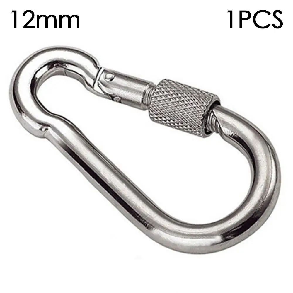 Stainless Steel Quick Link Screw Lock Carabiner M4M12 Spring Snap Hook For Camping Travel Rigging 13