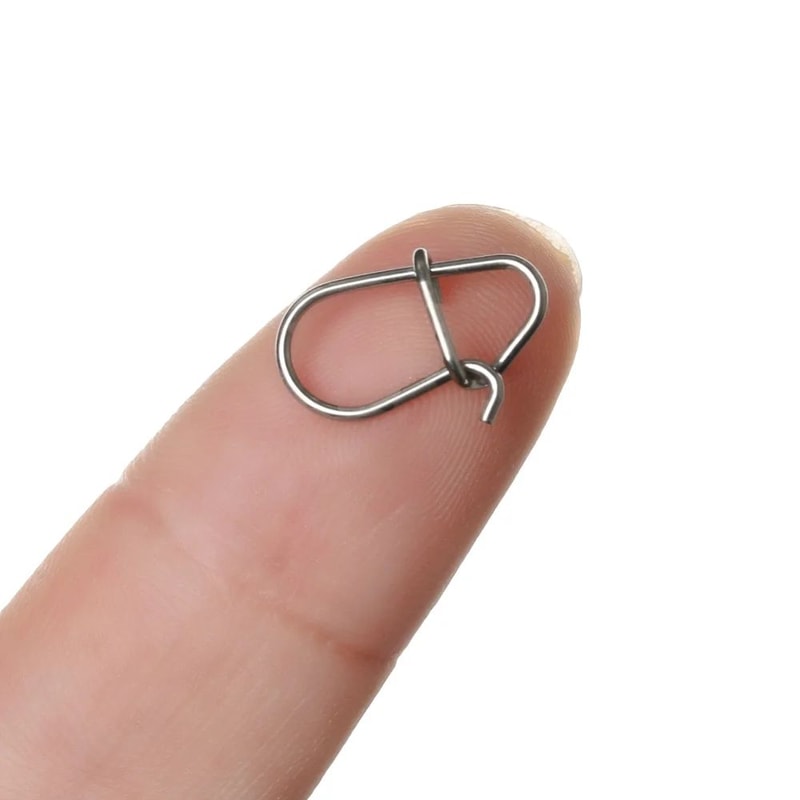 100Piece Stainless Steel Fishing Swivel Snap Set With Fast Lock Split Rings Barrel Connectors 3