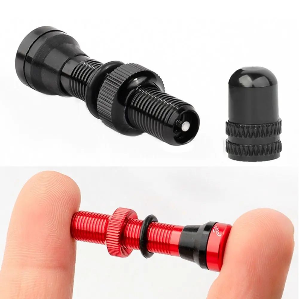 Tubeless Presta Valve Stem Set 40mm60mm With Tool And Alloy Cap For Road MTB Bikes 0