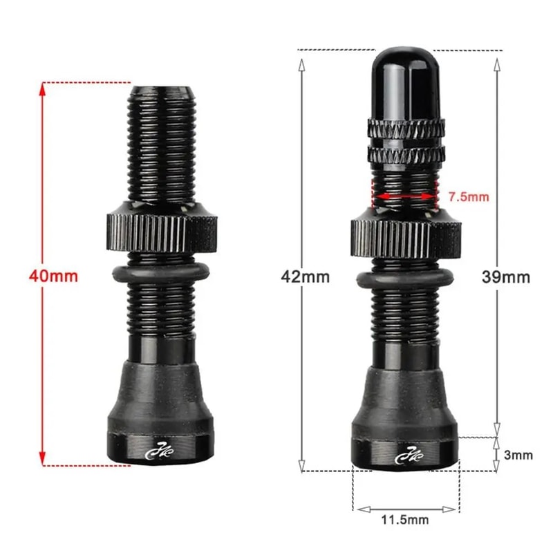 Tubeless Presta Valve Stem Set 40mm60mm With Tool And Alloy Cap For Road MTB Bikes 4