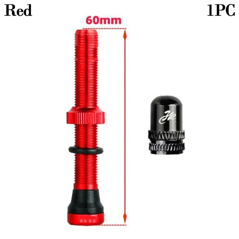 Tubeless Presta Valve Stem Set 40mm60mm With Tool And Alloy Cap For Road MTB Bikes 9