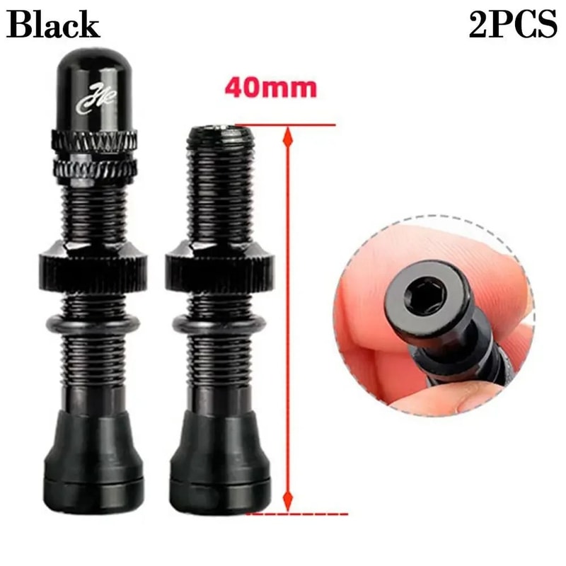 Tubeless Presta Valve Stem Set 40mm60mm With Tool And Alloy Cap For Road MTB Bikes 10