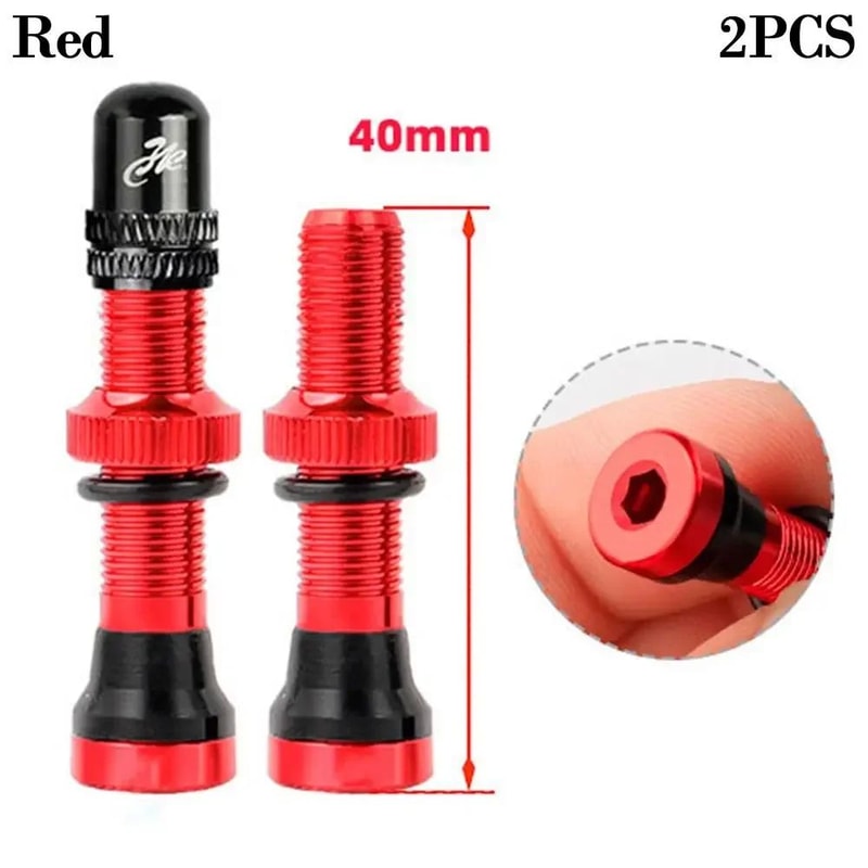 Tubeless Presta Valve Stem Set 40mm60mm With Tool And Alloy Cap For Road MTB Bikes 11