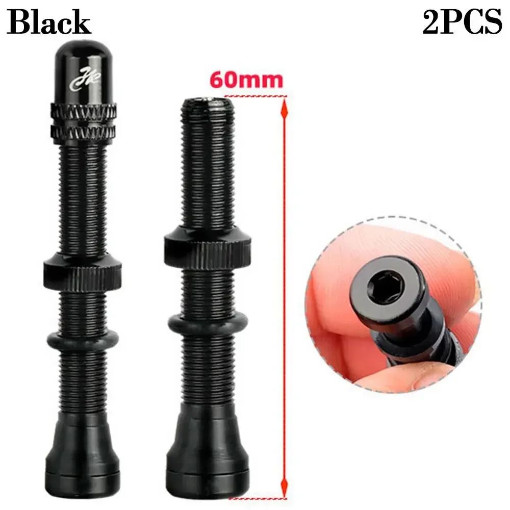 Tubeless Presta Valve Stem Set 40mm60mm With Tool And Alloy Cap For Road MTB Bikes 12