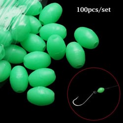 luminous oval fishing beads (100pcs) – glow sink & stopper beads for night fishing tackle