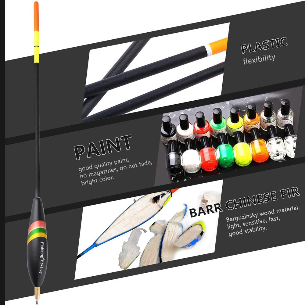 MixedSize Balsa Wood Fishing Floats Set 45pcs HighVisibility Vertical Bobbers For Carp Freshwater 1