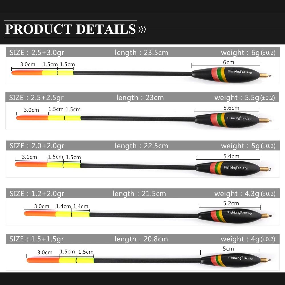 MixedSize Balsa Wood Fishing Floats Set 45pcs HighVisibility Vertical Bobbers For Carp Freshwater 4