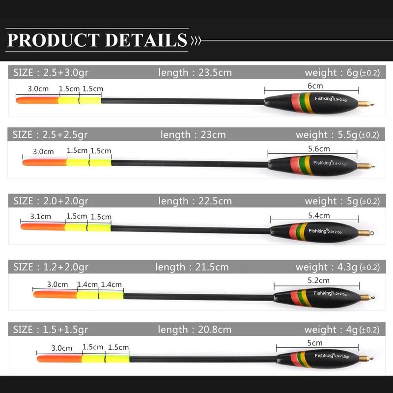 MixedSize Balsa Wood Fishing Floats Set 45pcs HighVisibility Vertical Bobbers For Carp Freshwater 4