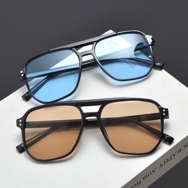 UV400 Square Frame Sunglasses Retro Punk Black Shades For Men Women 1