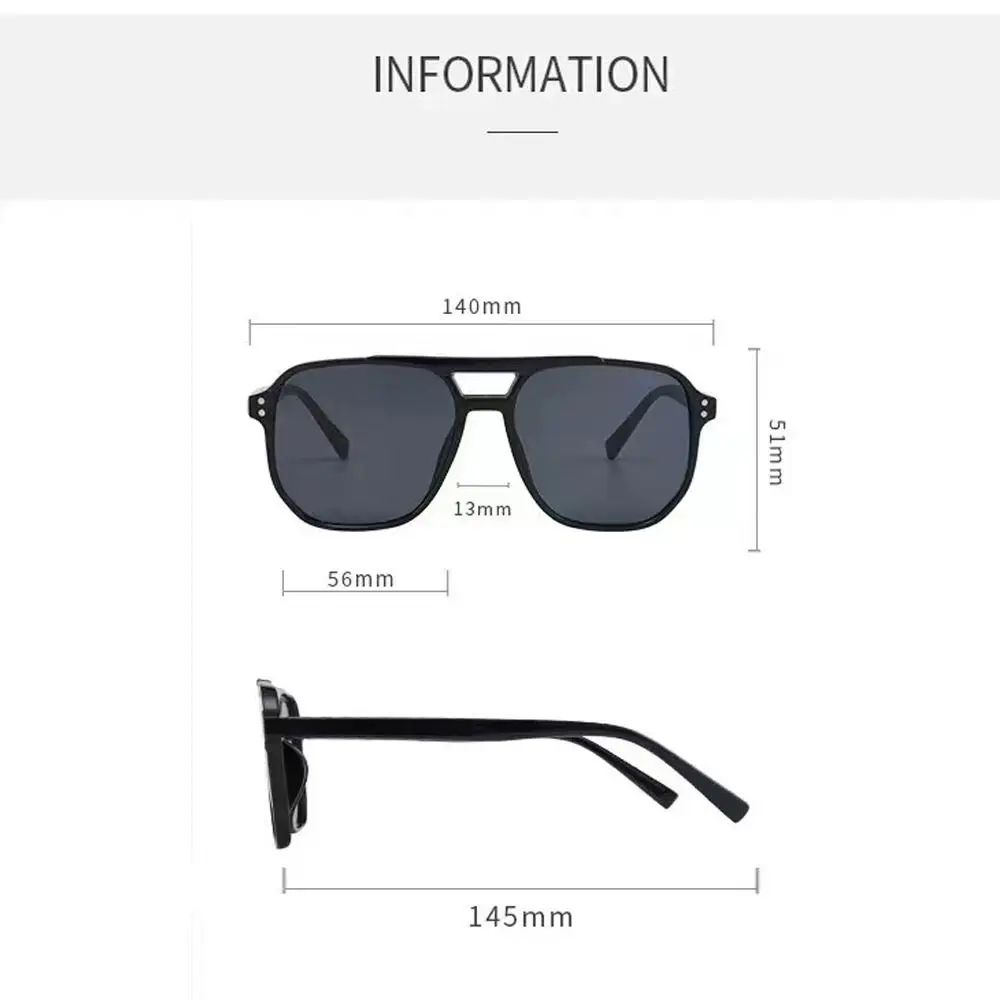 UV400 Square Frame Sunglasses Retro Punk Black Shades For Men Women 5