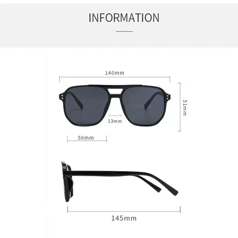 UV400 Square Frame Sunglasses Retro Punk Black Shades For Men Women 5