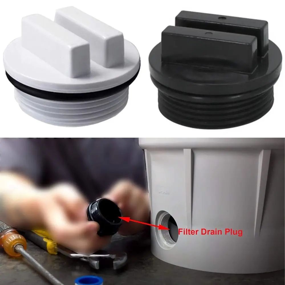 Universal Threaded Pool Winterizing Plug LeakTight Pool Return Line Sealing Plug WhiteBlack 5