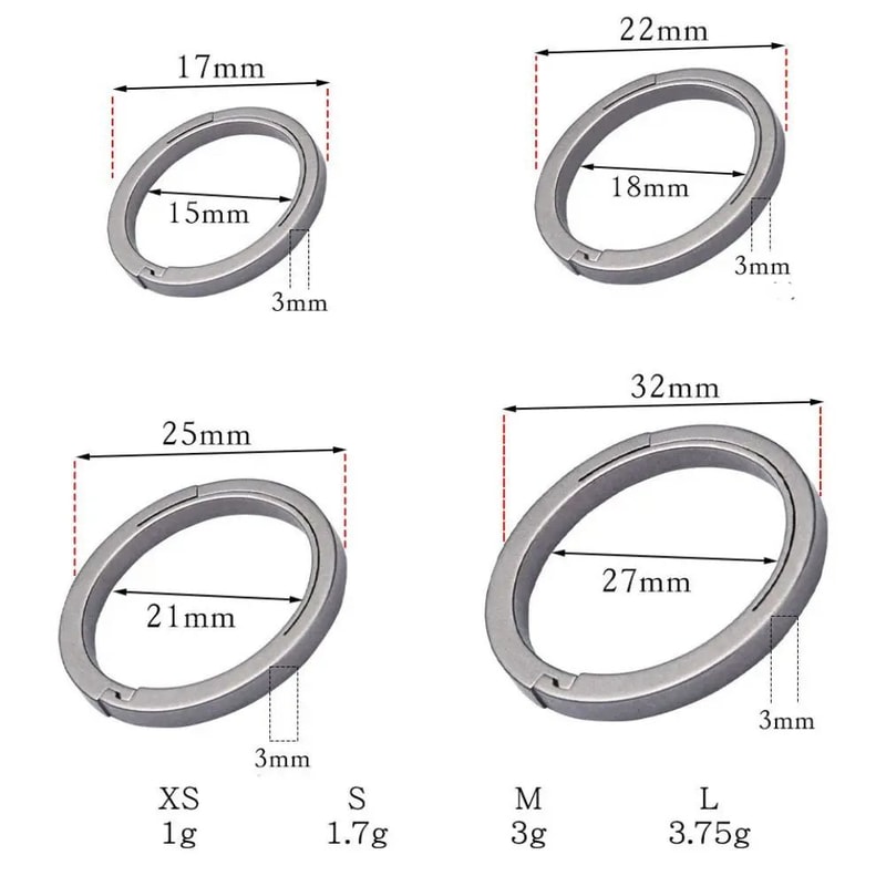 UltraLight TC4 Titanium Key Ring Set 1732mm Minimalist EDC Keyring For Everyday Carry 4