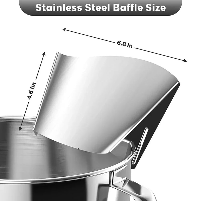 Lifesparking Stainless Steel KitchenAid Pour Shield Universal Mixer Splash Guard With Pour Spout 2