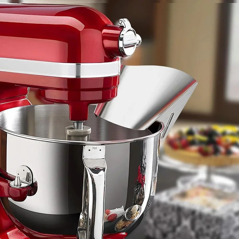 Lifesparking Stainless Steel KitchenAid Pour Shield Universal Mixer Splash Guard With Pour Spout 3