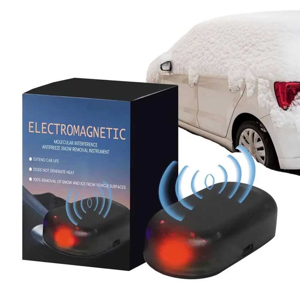 Solar Car DeIcer AntiTheft Warning Light Electromagnetic Windshield Defroster Device Solar USB 0