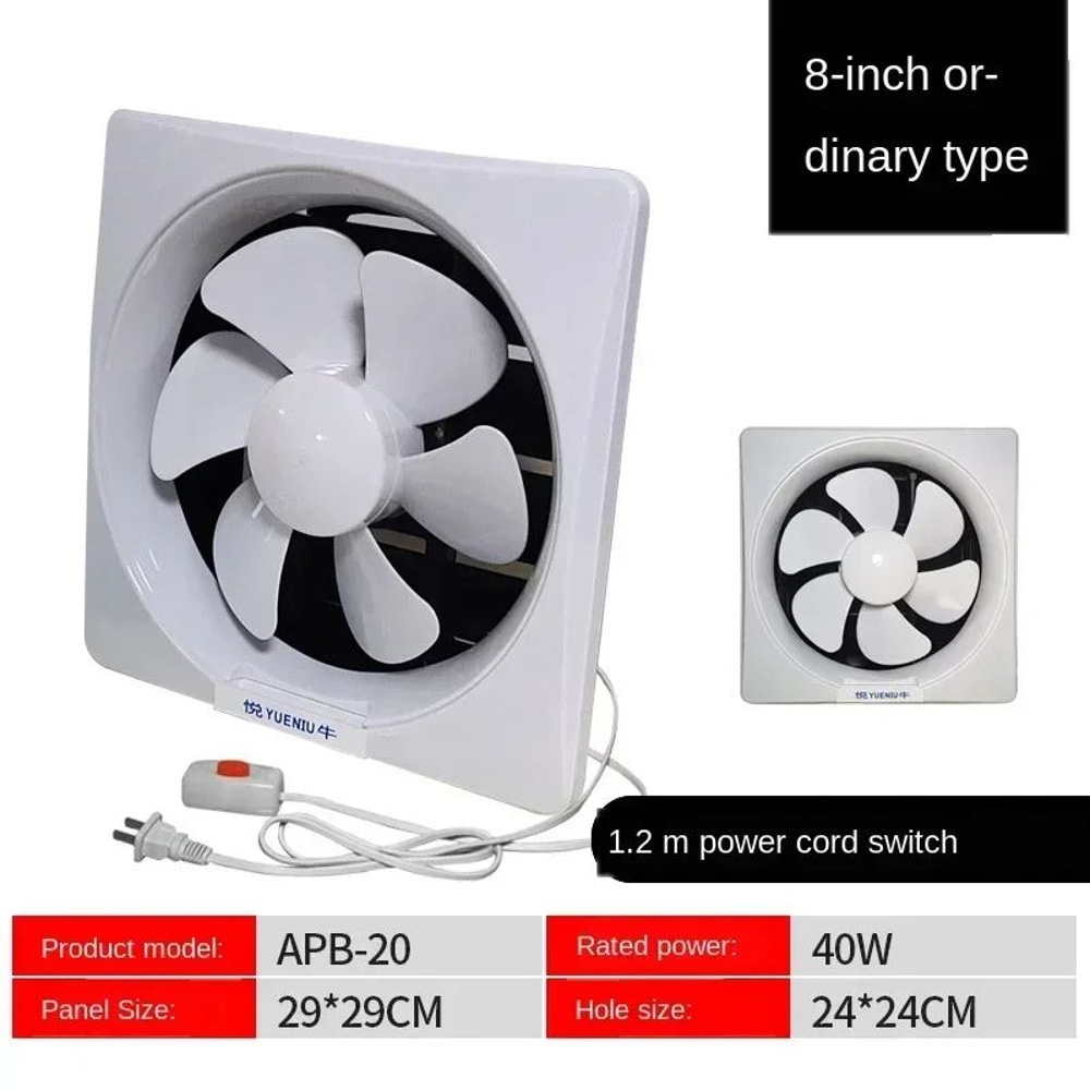PowerQuiet WallMounted Silent Exhaust Fan 6810 Inch For Bathroom Kitchen Window Ventilation 4