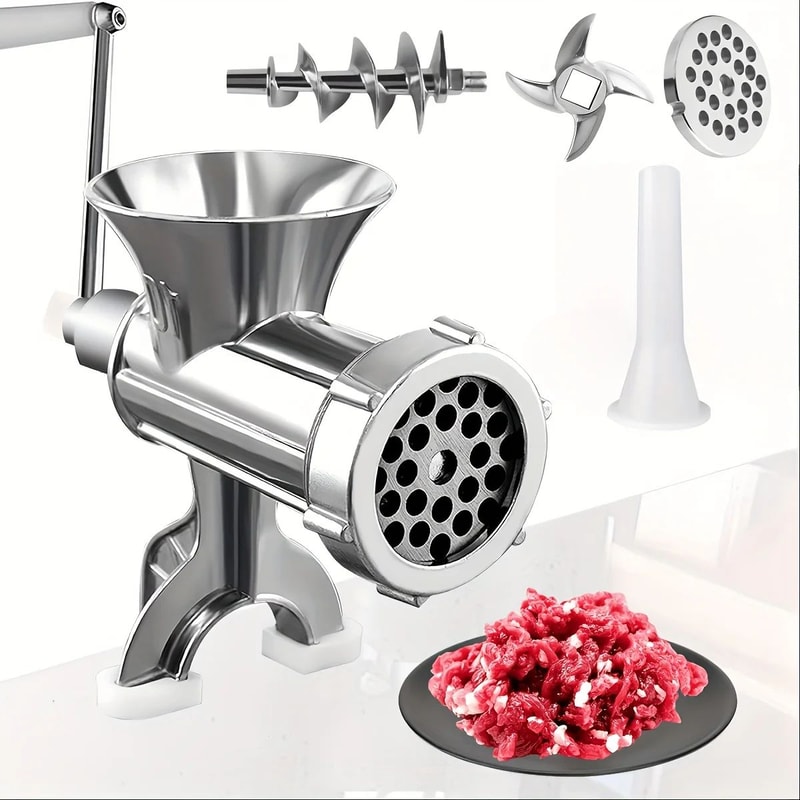 Stainless Steel Manual Meat Grinder With Table Clamp Hand Crank Food Processor For Meat Vegetable 0