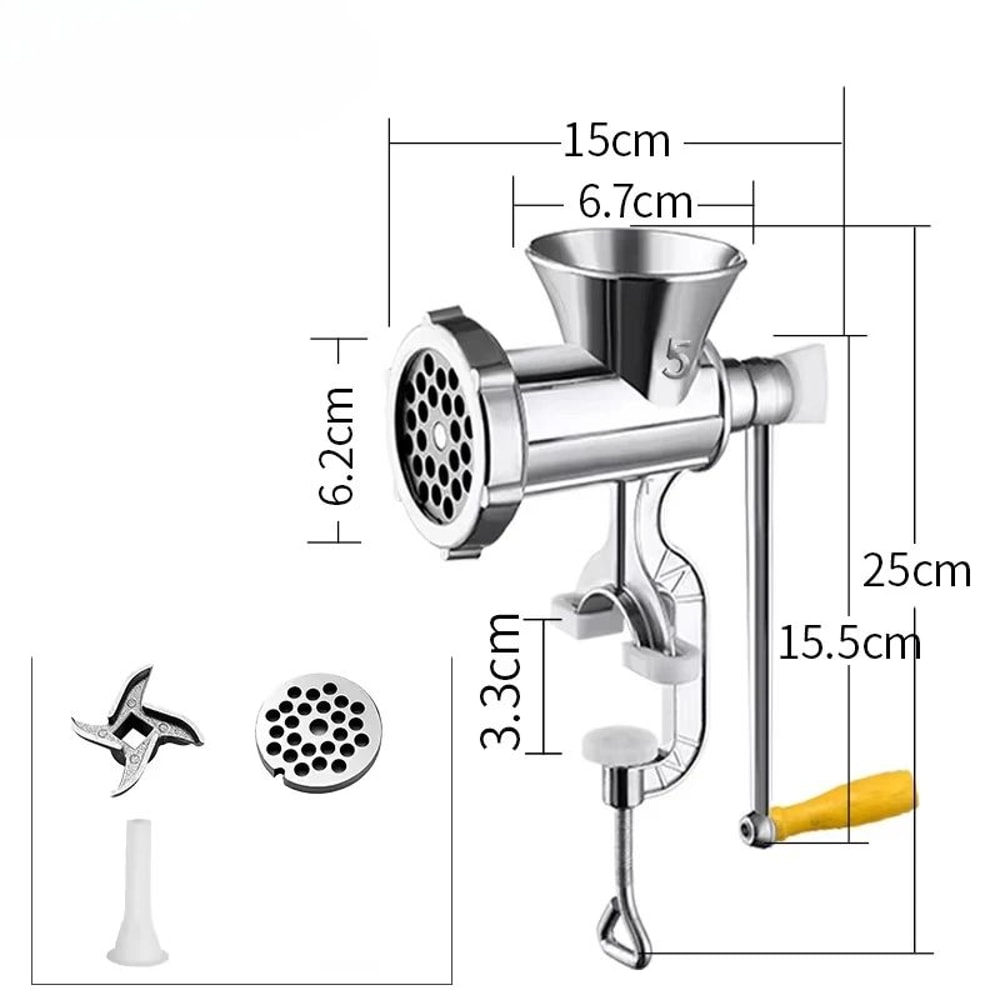 Stainless Steel Manual Meat Grinder With Table Clamp Hand Crank Food Processor For Meat Vegetable 2