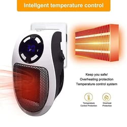 compact plug-in wall heater with remote – fast heating mini space heater for room & desk comfort