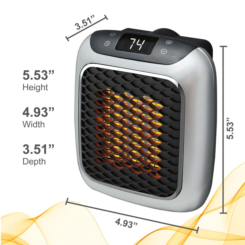 Portable Wall Outlet Space Heater With Adjustable Thermostat 12Hour Timer Compact PlugIn Mini Cer 2