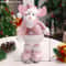 Pink Sequin Telescopic Christmas Doll SantaSnowmanReindeer Plush Tabletop Decor 2
