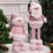 Pink Sequin Telescopic Christmas Doll SantaSnowmanReindeer Plush Tabletop Decor 3