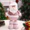 Pink Sequin Telescopic Christmas Doll SantaSnowmanReindeer Plush Tabletop Decor 6