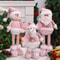 Pink Sequin Telescopic Christmas Doll SantaSnowmanReindeer Plush Tabletop Decor 12