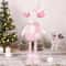 Pink Sequin Telescopic Christmas Doll SantaSnowmanReindeer Plush Tabletop Decor 9