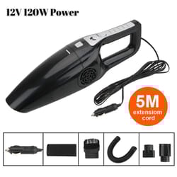 high suction 12v handheld car vacuum cleaner – wet & dry portable interior cleaner (120w)