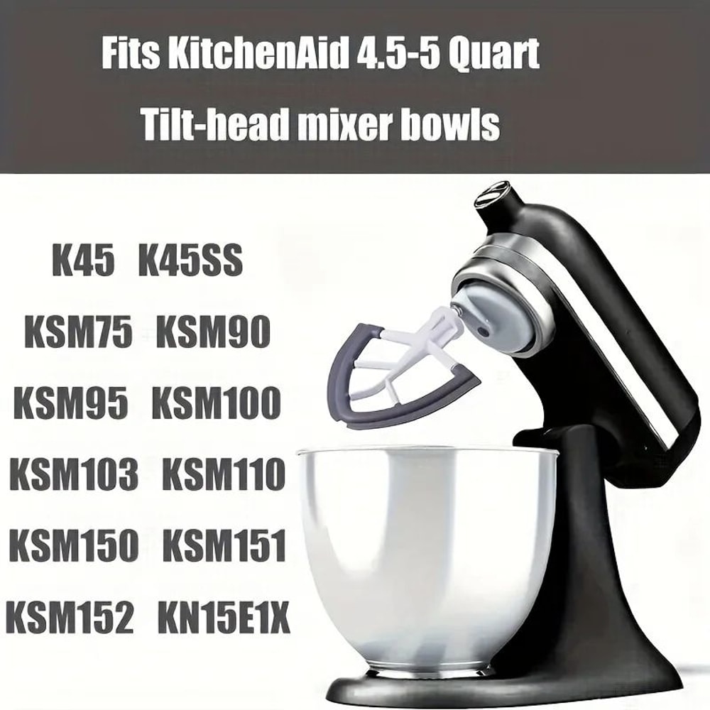 Flex Edge Beater For KitchenAid TiltHead Mixers 455 Quart Scraper Paddle Attachment 2