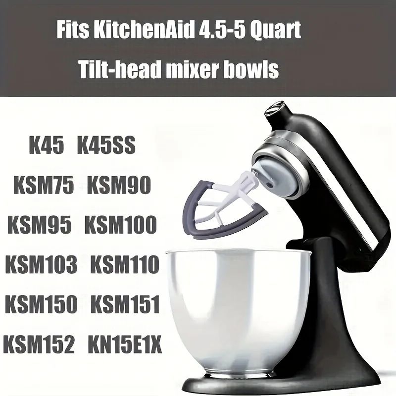 Flex Edge Beater For KitchenAid TiltHead Mixers 455 Quart Scraper Paddle Attachment 2