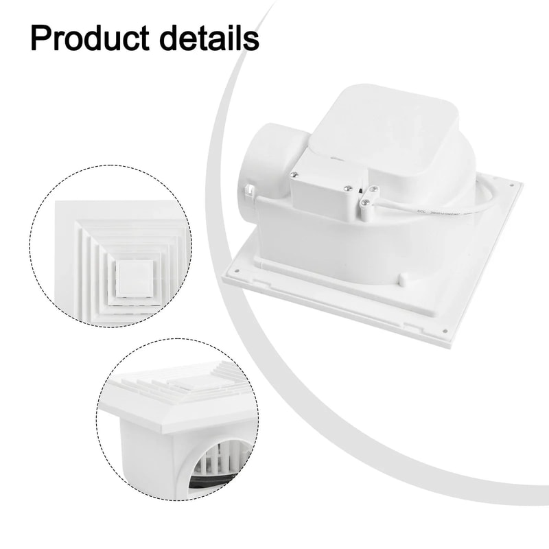 HighCFM Quiet Ceiling Exhaust Fan With Copper Motor For Bathroom Kitchen Ventilation 4