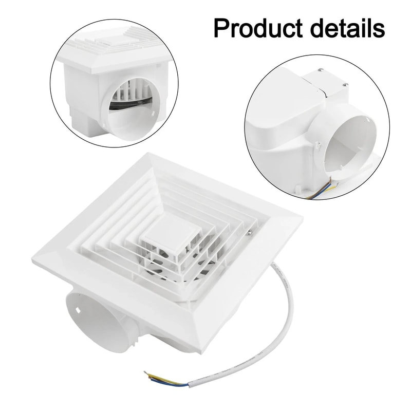 HighCFM Quiet Ceiling Exhaust Fan With Copper Motor For Bathroom Kitchen Ventilation 5