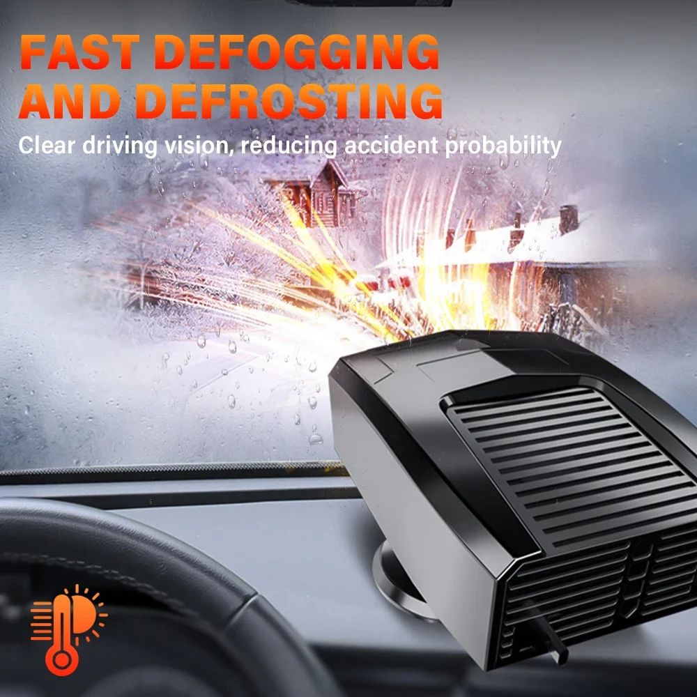 12V Car Heater Fan 2in1 Heating Cooling 360 Rotating Windshield Defroster 1