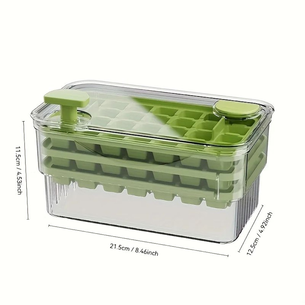 Clear PressRelease Ice Cube Tray With Lid FoodGrade PET 5684Cell Ice Mold For Freezer 1