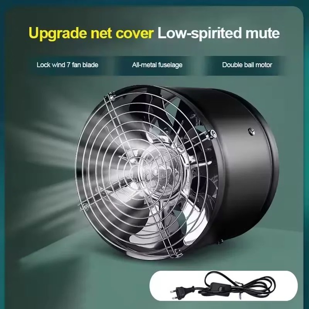 220V Metal Inline Duct Exhaust Fan 46 Inch Quiet Bathroom Ventilation Fan For Moisture Odor Remov 0