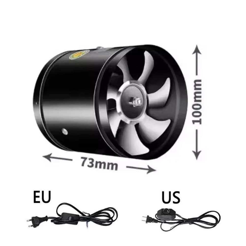 220V Metal Inline Duct Exhaust Fan 46 Inch Quiet Bathroom Ventilation Fan For Moisture Odor Remov 6