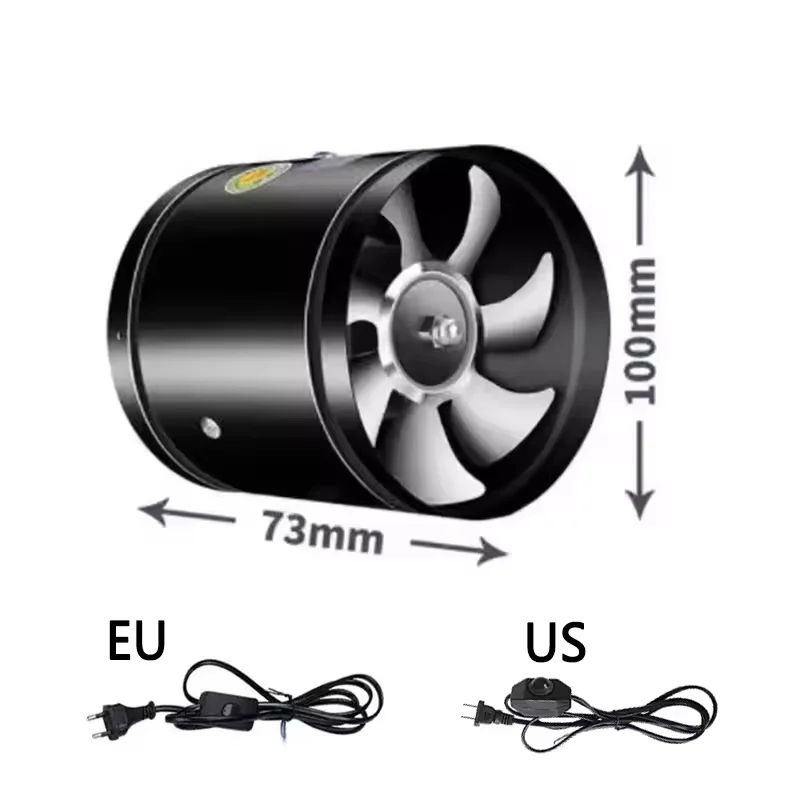 220V Metal Inline Duct Exhaust Fan 46 Inch Quiet Bathroom Ventilation Fan For Moisture Odor Remov 6