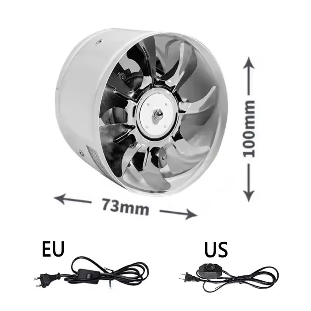 220V Metal Inline Duct Exhaust Fan 46 Inch Quiet Bathroom Ventilation Fan For Moisture Odor Remov 7