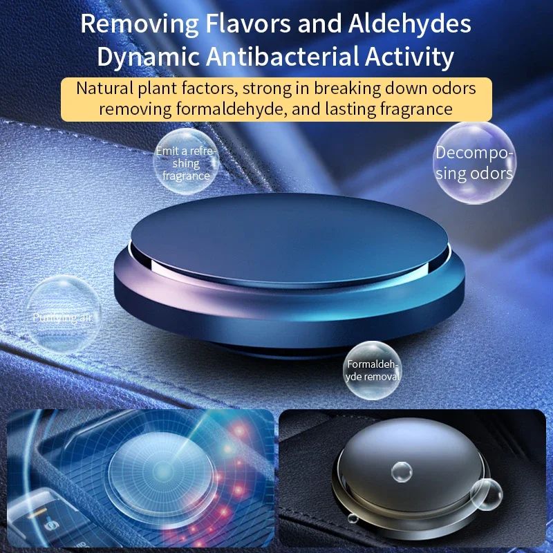 UFO Solar Car Air Freshener Aluminum Alloy Rotating Car Fragrance Diffuser For Clean Fresh Drives 1