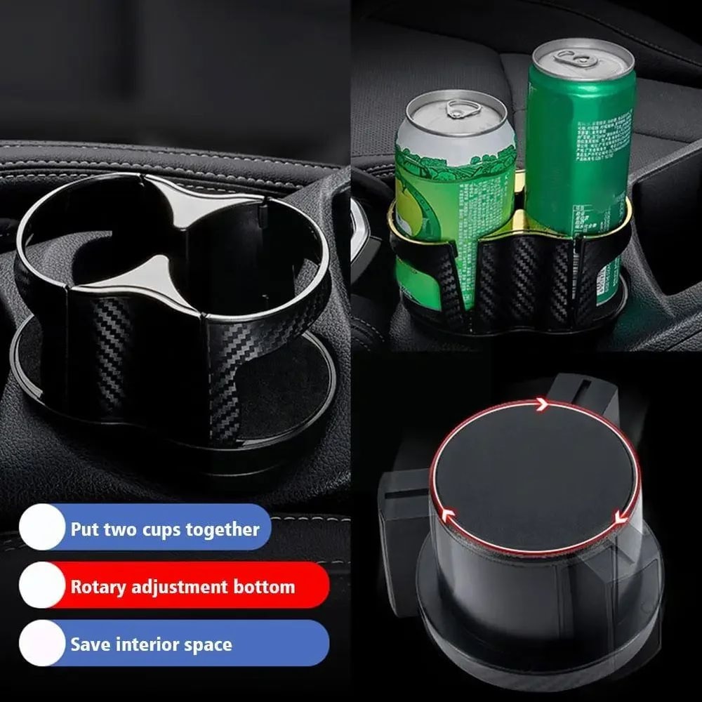 2in1 Car Cup Holder Expander Organizer Adjustable Cup Holder Adapter For Large Bottles 3
