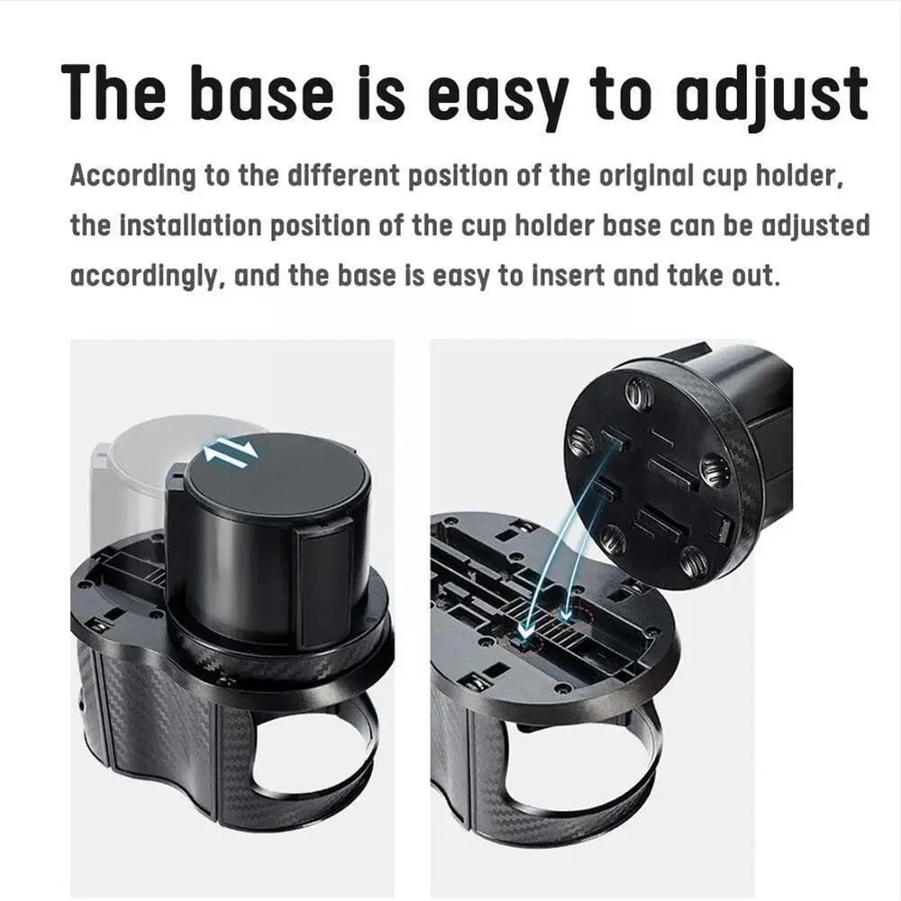 2in1 Car Cup Holder Expander Organizer Adjustable Cup Holder Adapter For Large Bottles 4