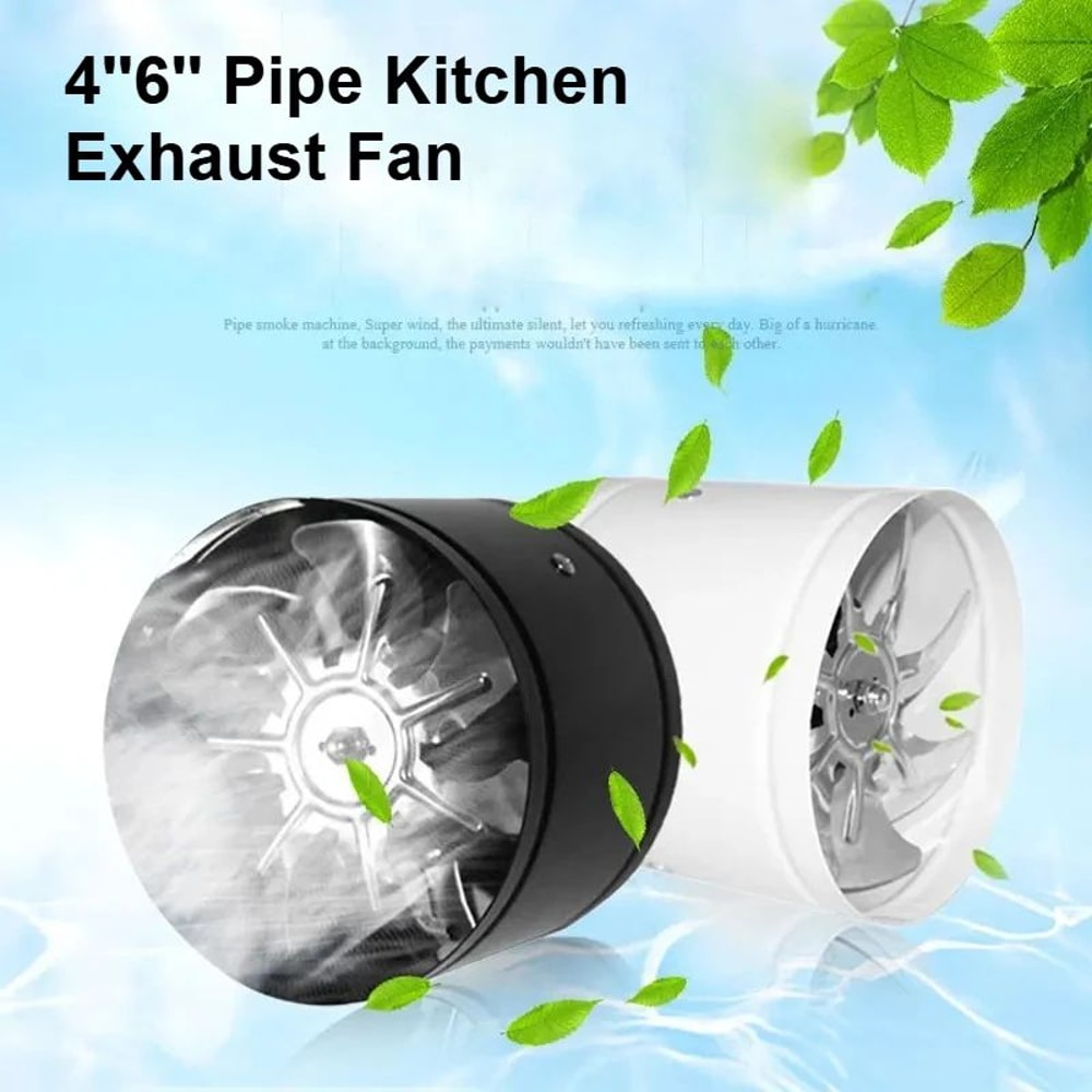 Metal Inline Exhaust Duct Fan 46 110V220V Booster Ventilation Fan For Bathroom Kitchen Wall Vents 0