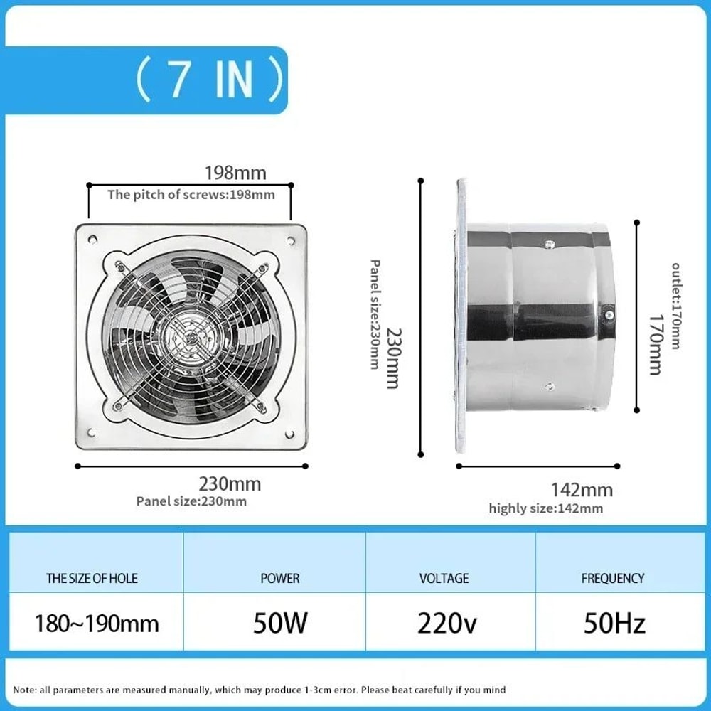 Stainless Steel Inline Duct Booster Fan 678 In HighPower Ventilation Extractor For Kitchen Bathro 7
