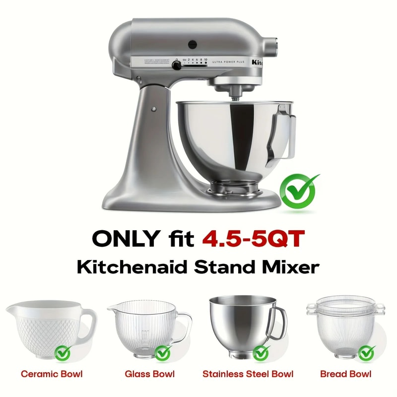 CleanPour KitchenAid Splatter Guard With Clear Chute Precision Pouring Shield For 455 Quart TiltHe 5