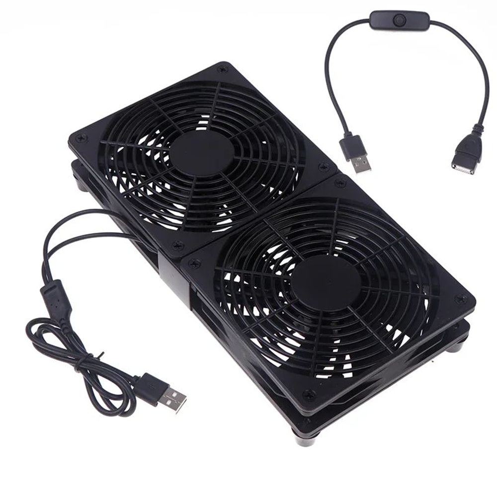 Silent 120mm USB Router Cooling Fan With Adjustable Speed Controller Quiet Modem TV Box Cooler 0