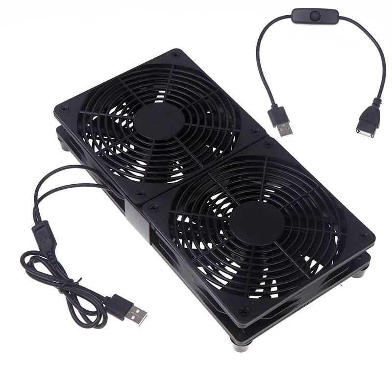Silent 120mm USB Router Cooling Fan With Adjustable Speed Controller Quiet Modem TV Box Cooler 0