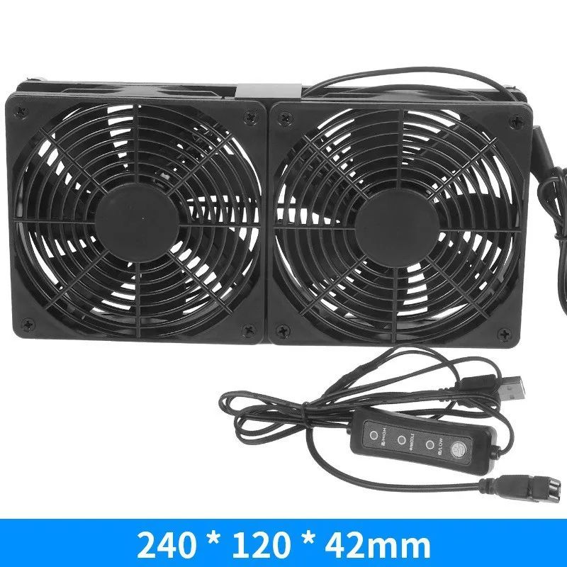Silent 120mm USB Router Cooling Fan With Adjustable Speed Controller Quiet Modem TV Box Cooler 2